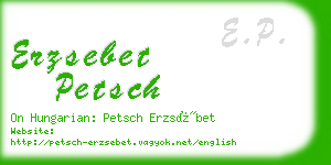 erzsebet petsch business card